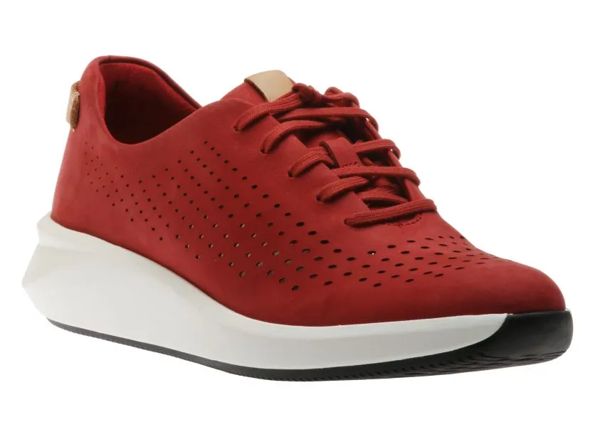 Un Rio Tie Red Nubuck Leather Sneaker