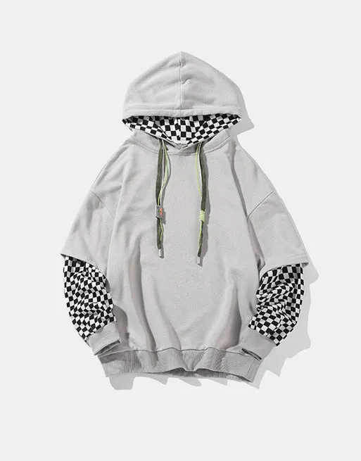 Vichy Checkered Pullover Hoodie