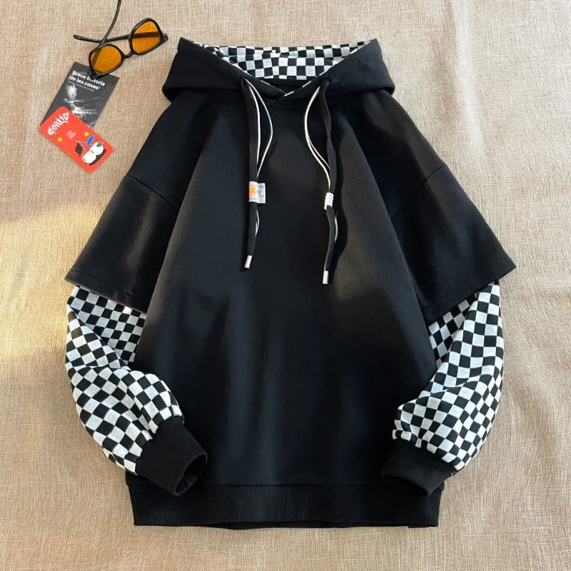 Vichy Checkered Pullover Hoodie