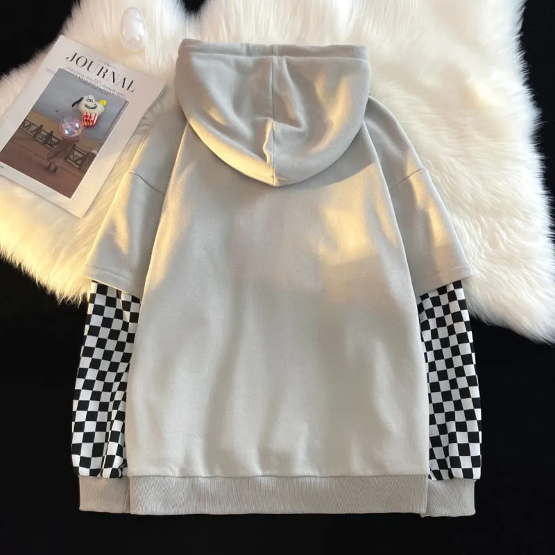 Vichy Checkered Pullover Hoodie