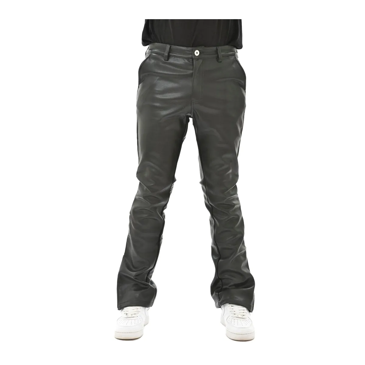 Vicious Mens Vegan leather Jeans VC463 Black