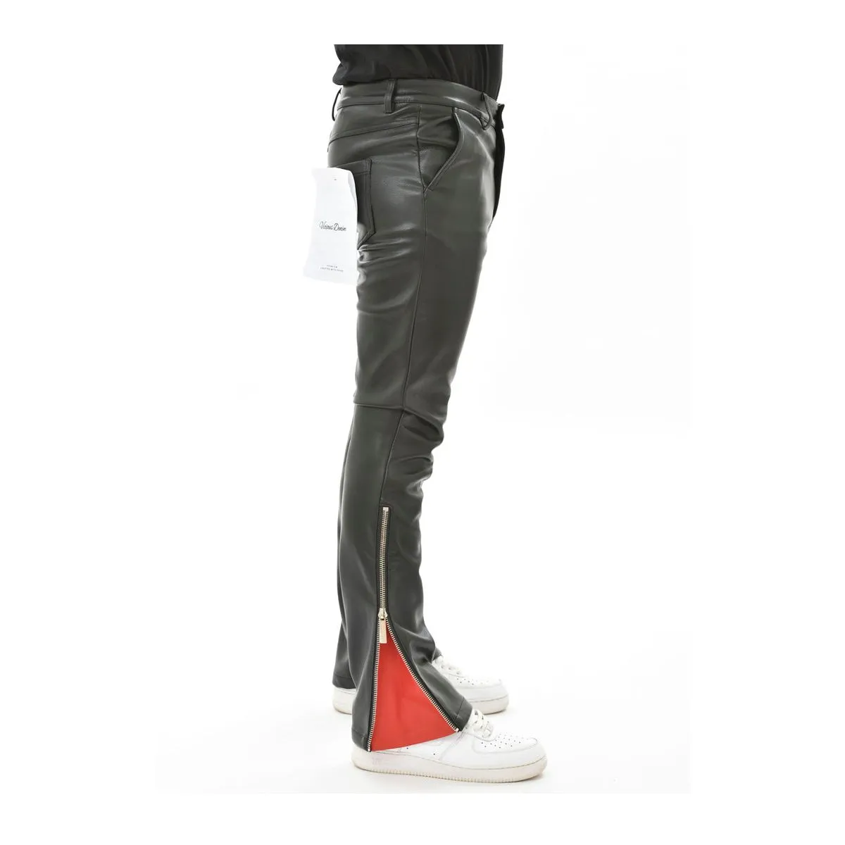 Vicious Mens Vegan leather Jeans VC463 Black