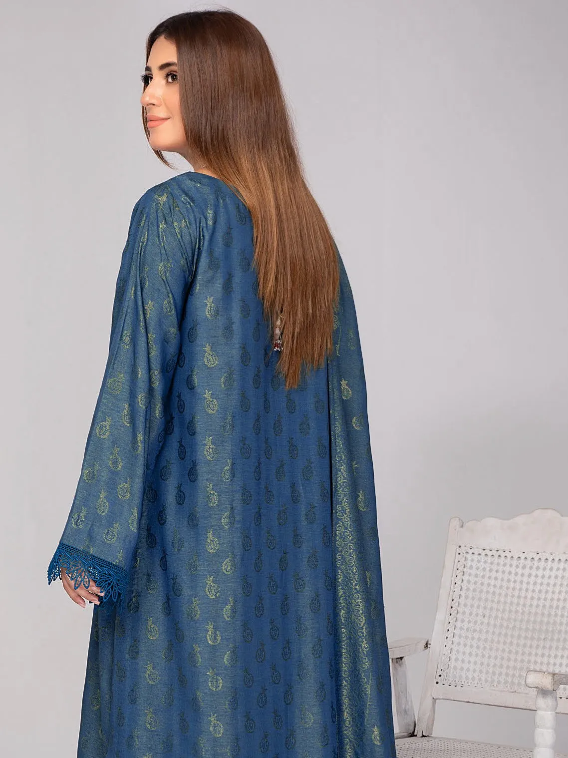 Waresha Shemrey Embroidered Broshia Unstitched 3Pc Suit D-62