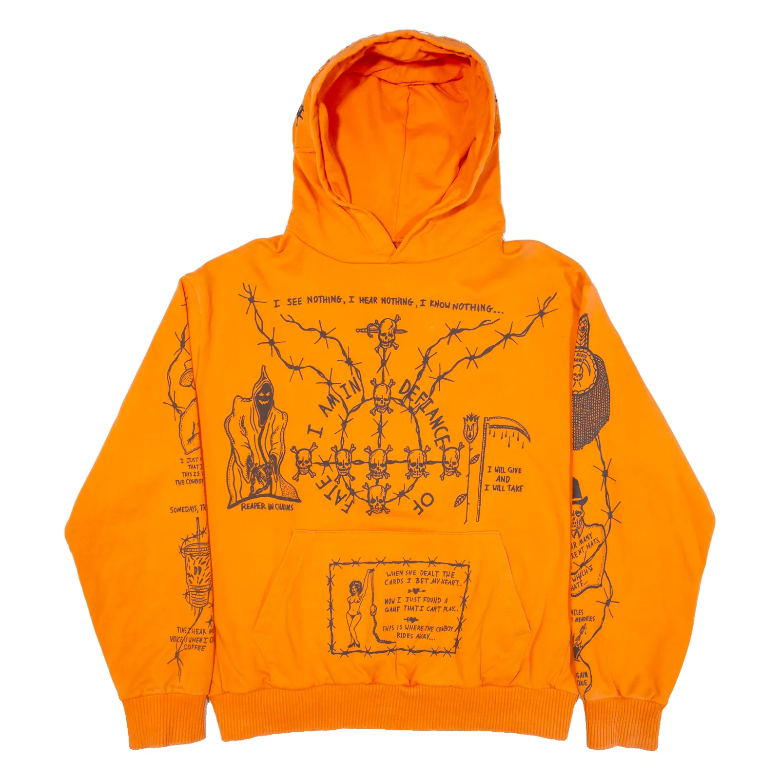 WARREN LOTAS Mens Orange Hoodie 2XL