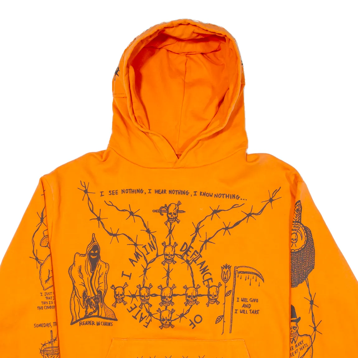 WARREN LOTAS Mens Orange Hoodie 2XL