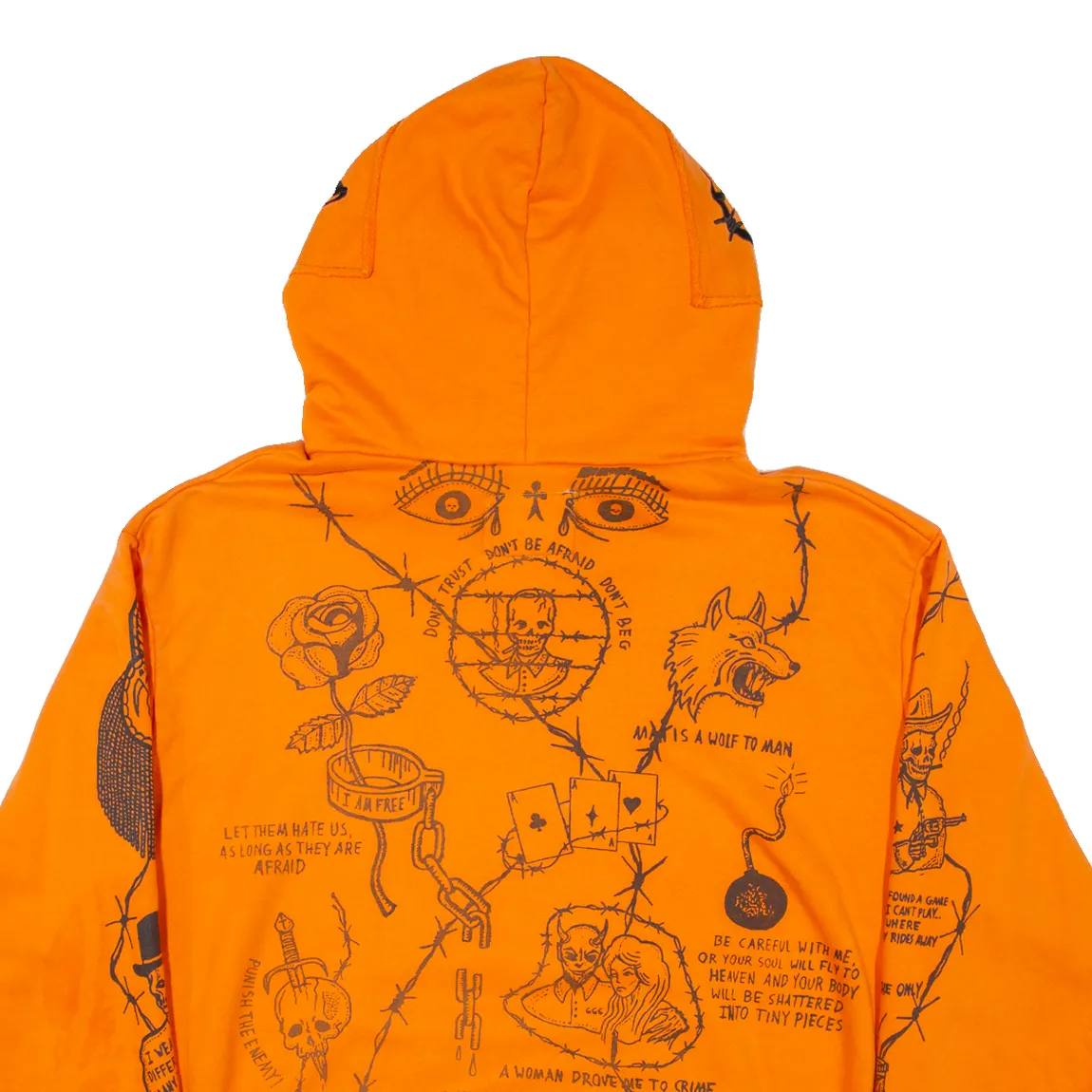 WARREN LOTAS Mens Orange Hoodie 2XL