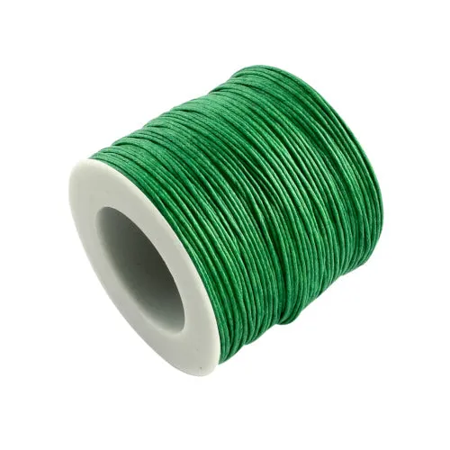 Waxed Cotton Cord, Christmas Green, 1mm