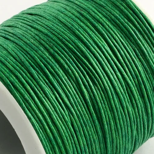 Waxed Cotton Cord, Christmas Green, 1mm