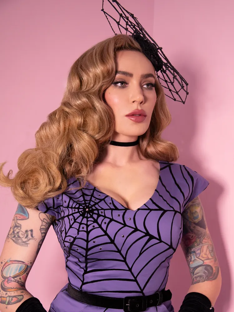 Widow Spider Web Dress in Periwinkle