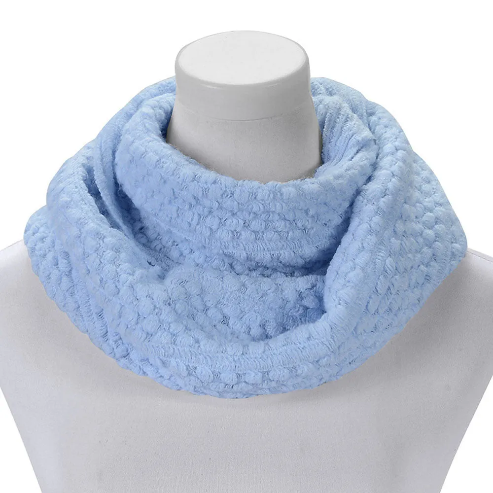 Women Charm Scarf foulard Women Warm Infinity 2 Circle Cable Knit Cowl Neck Long Scarf Shawl