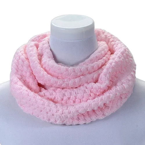 Women Charm Scarf foulard Women Warm Infinity 2 Circle Cable Knit Cowl Neck Long Scarf Shawl