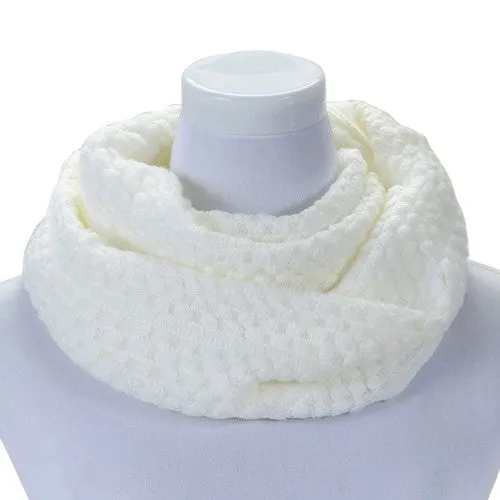 Women Charm Scarf foulard Women Warm Infinity 2 Circle Cable Knit Cowl Neck Long Scarf Shawl