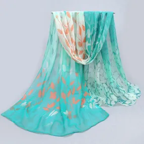 Women Design Printed Silk Soft Silk Chiffon Shawl Wrap Wraps Scarf Scarves