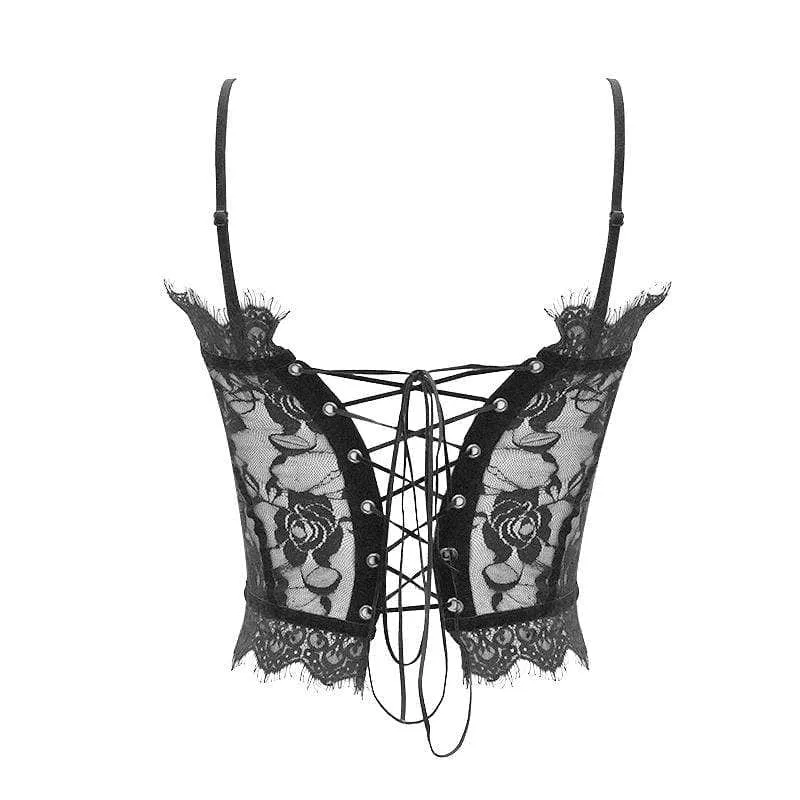 Women's Gothic Sheer Floral Lace Bustiers