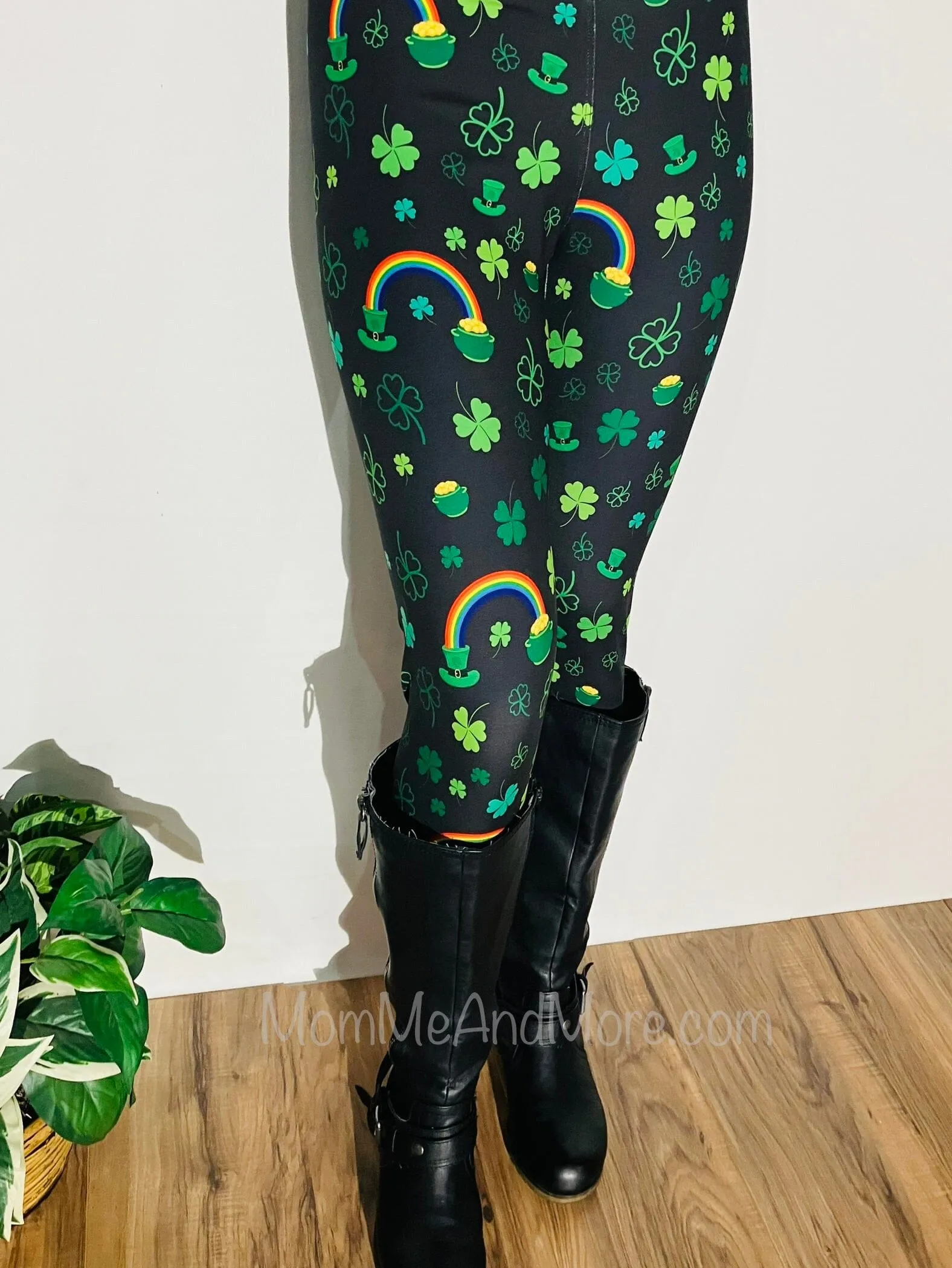 Womens Shamrock St. Patrick Day Leggings, Soft Yoga Pants, Sizes 0-20, Yoga Waist, Exclusive Leggings