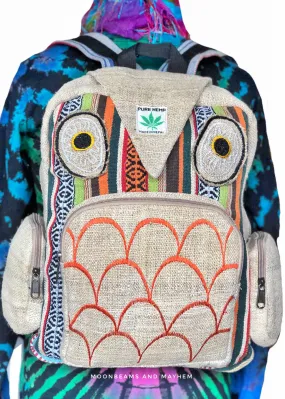 WONDERFUL OWL HEMP BACKPACK / RUCKSACK