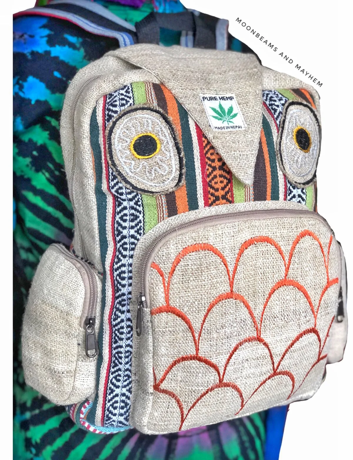 WONDERFUL OWL HEMP BACKPACK / RUCKSACK