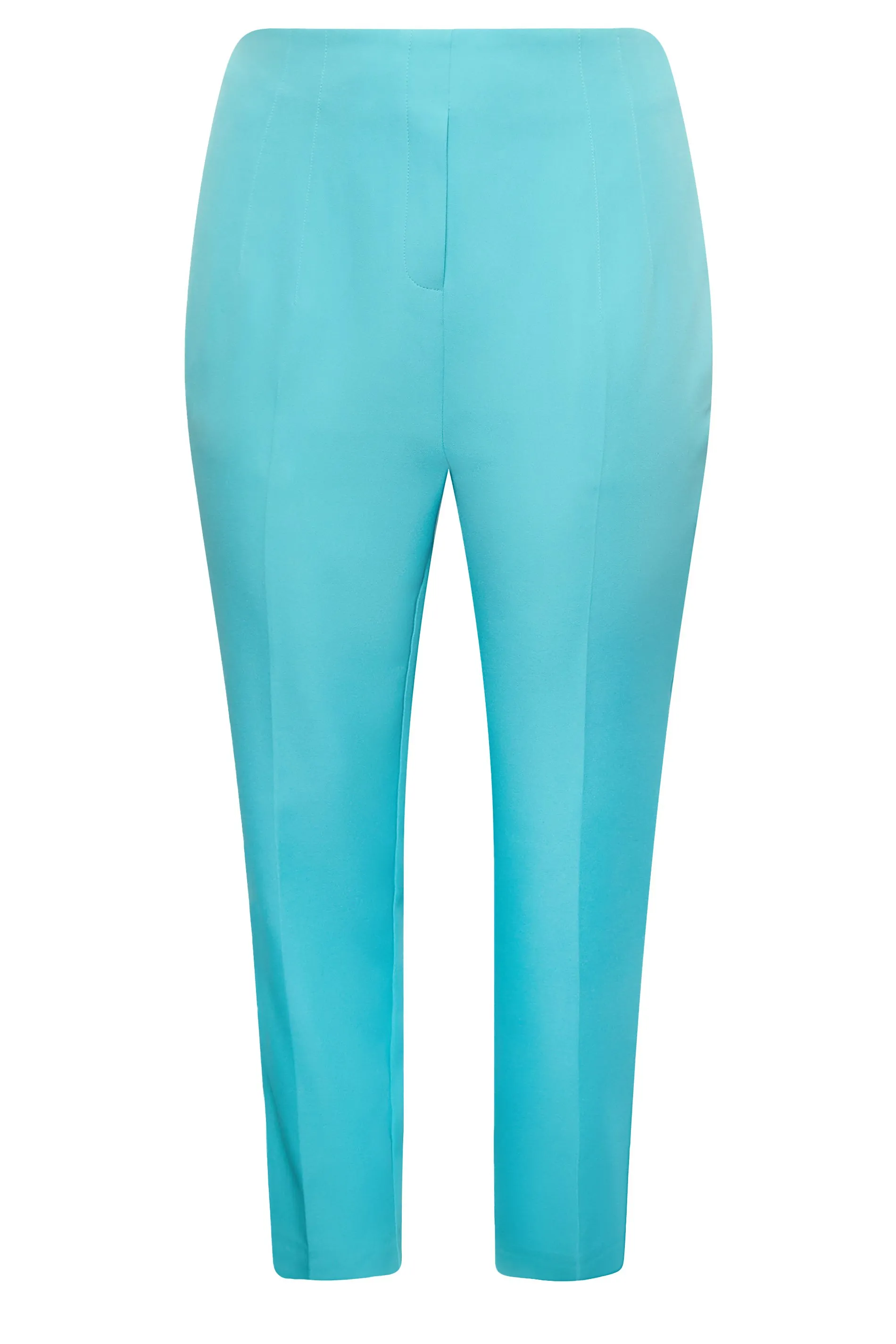 YOURS Curve Bright Blue Darted Waist Tapered Trousers