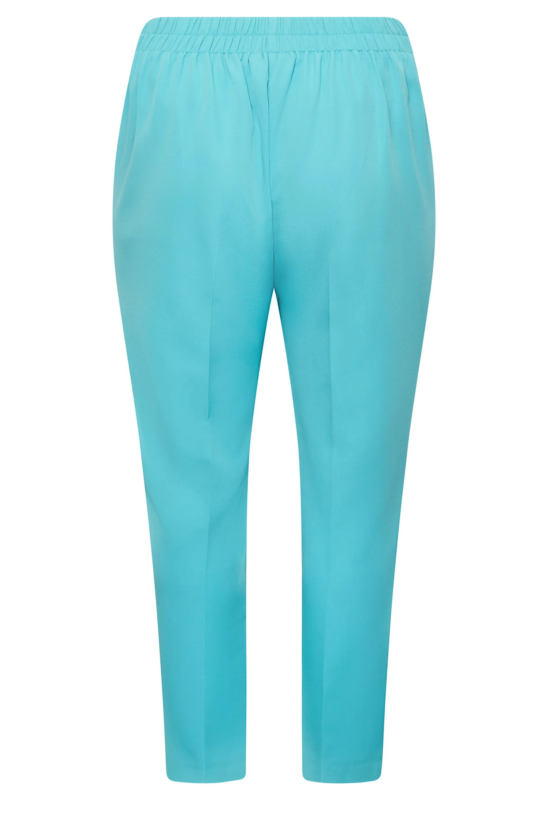 YOURS Curve Bright Blue Darted Waist Tapered Trousers