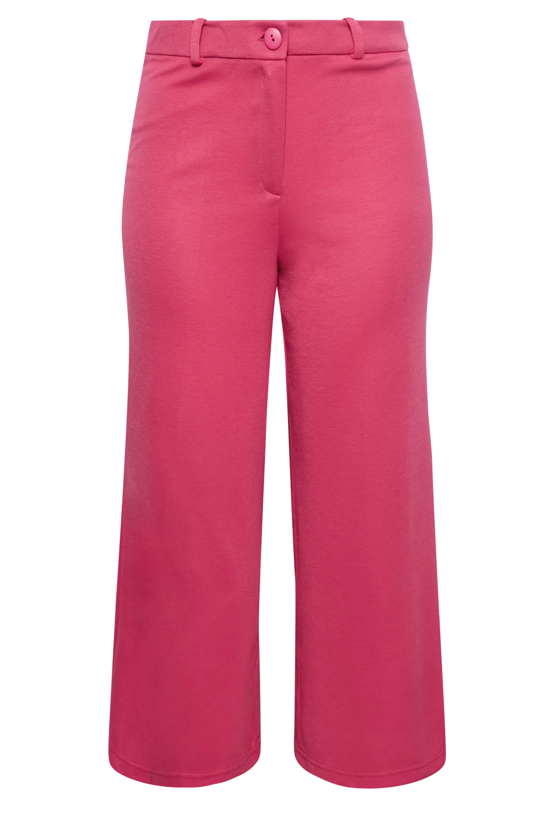 YOURS Curve Pink Wide Leg Button Up Trousers