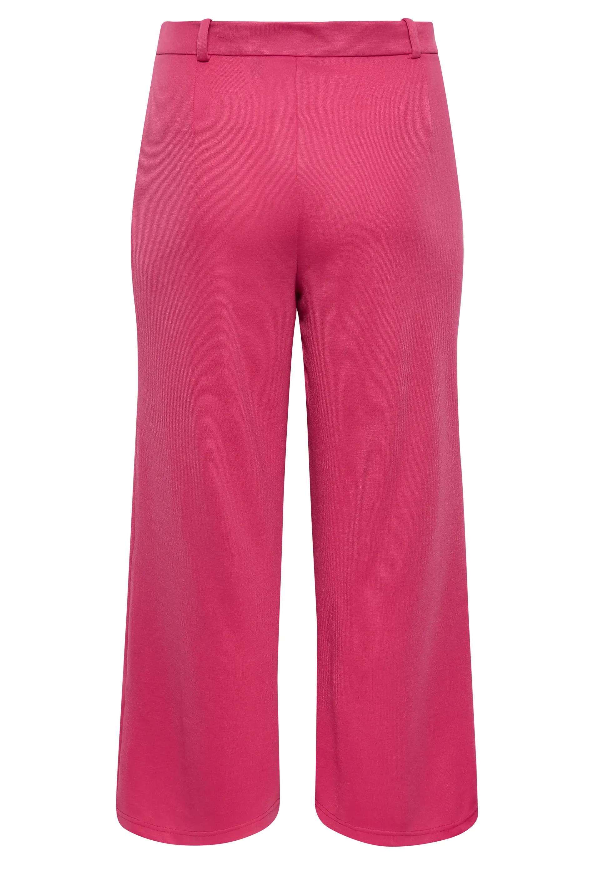 YOURS Curve Pink Wide Leg Button Up Trousers