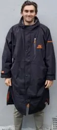 Zone3 Oversized Polar Fleece Parka Robe Jacket - Black/Orange