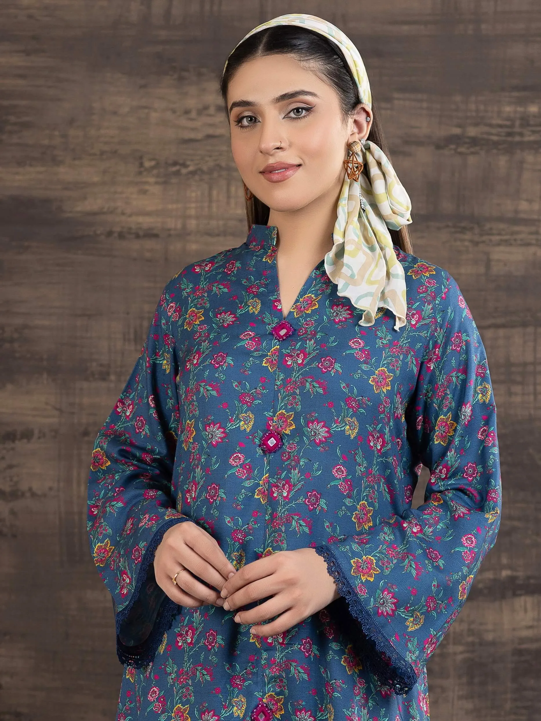 Zouq-E-Noor by Manizay Prints Slub Linen Unstitched 2 Piece Suit D-06